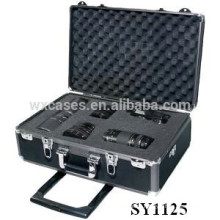 strong aluminum camera case with wheels